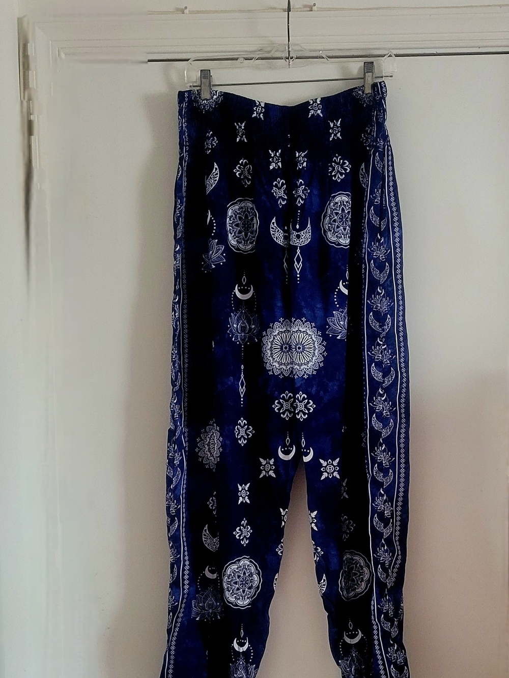 Lotus and Luna Blue and White Harem Pants